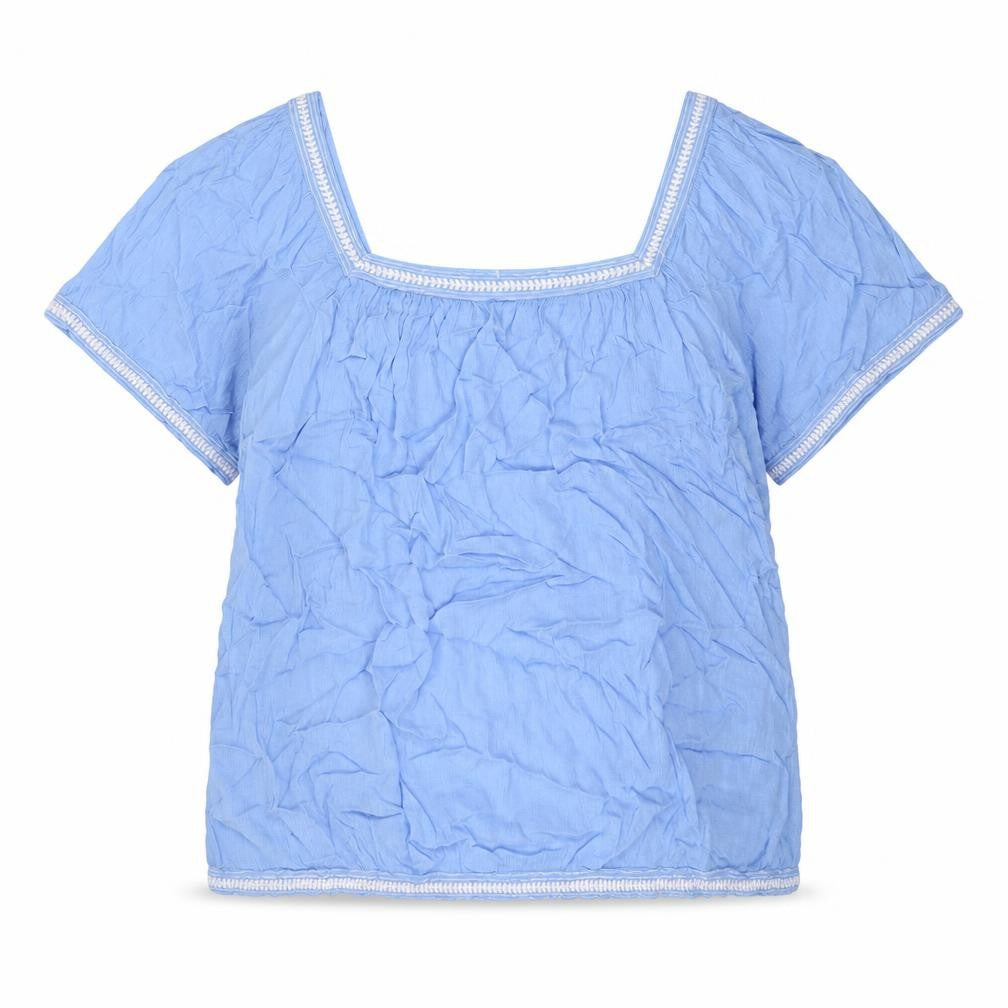 Dorothy Perkins Womens Blue Viscose Basic Blouse Size 10 Square Neck
