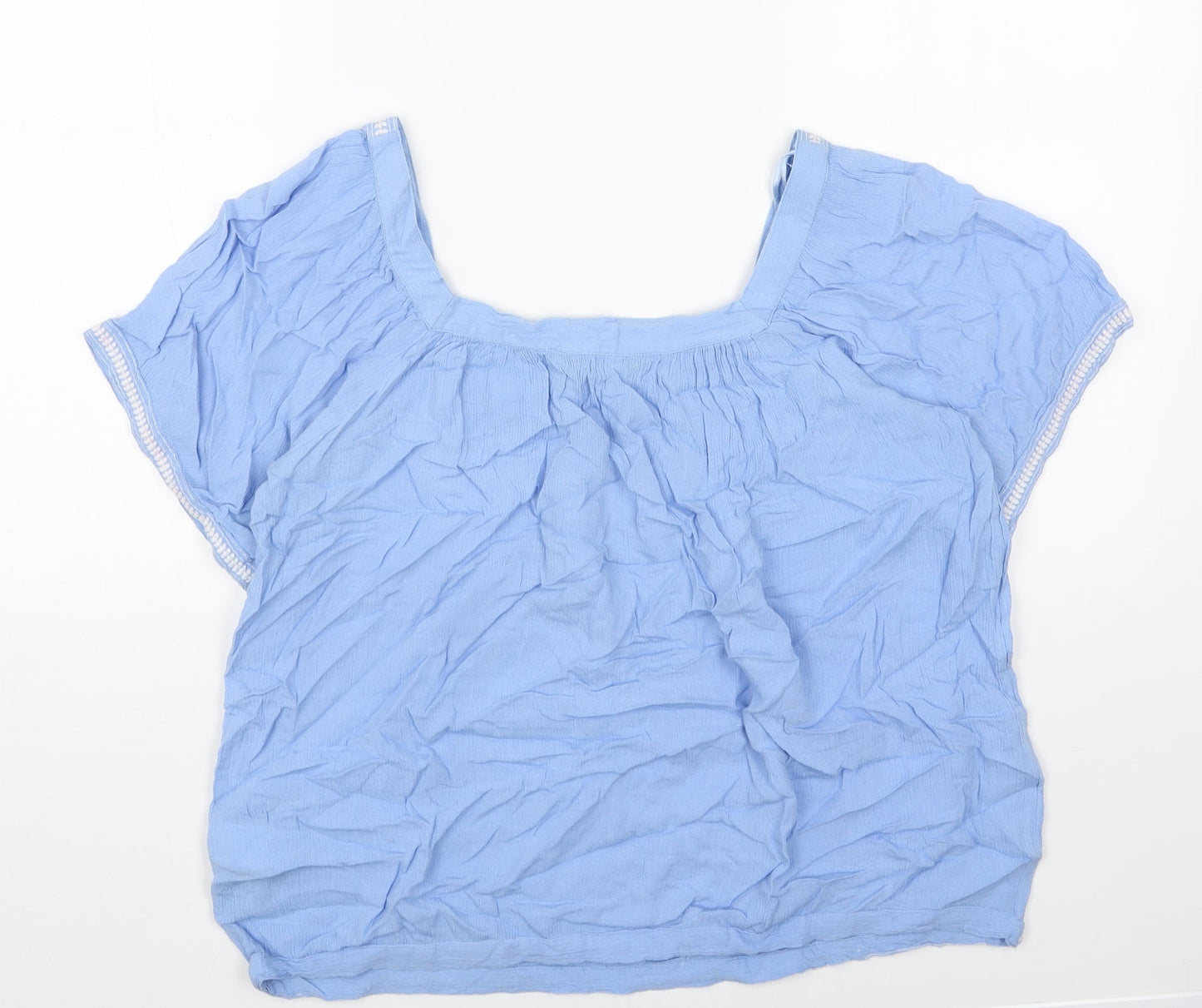 Dorothy Perkins Womens Blue Viscose Basic Blouse Size 10 Square Neck