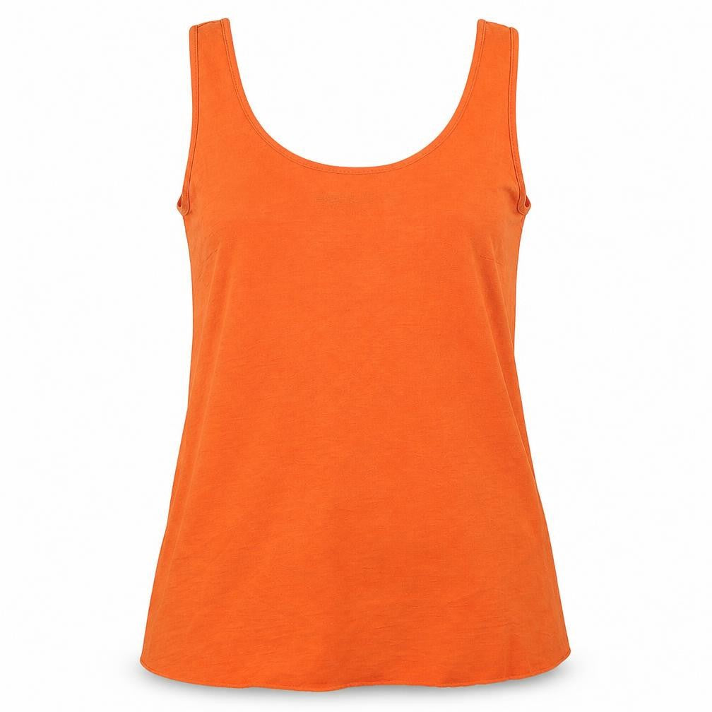 George Womens Orange Polyester Basic Tank Size 6 Scoop Neck