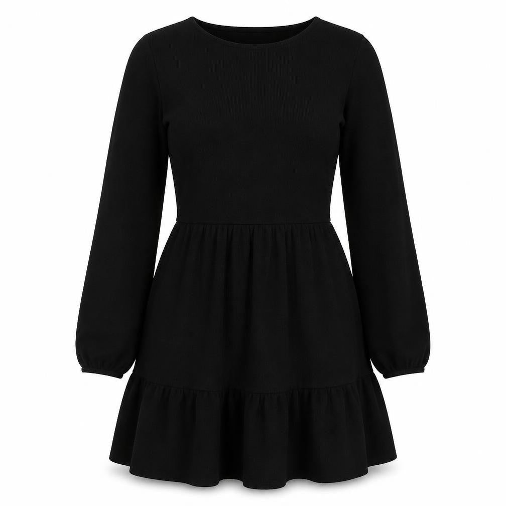 Quiz Womens Black Polyester A-Line Size 10 Round Neck Pullover