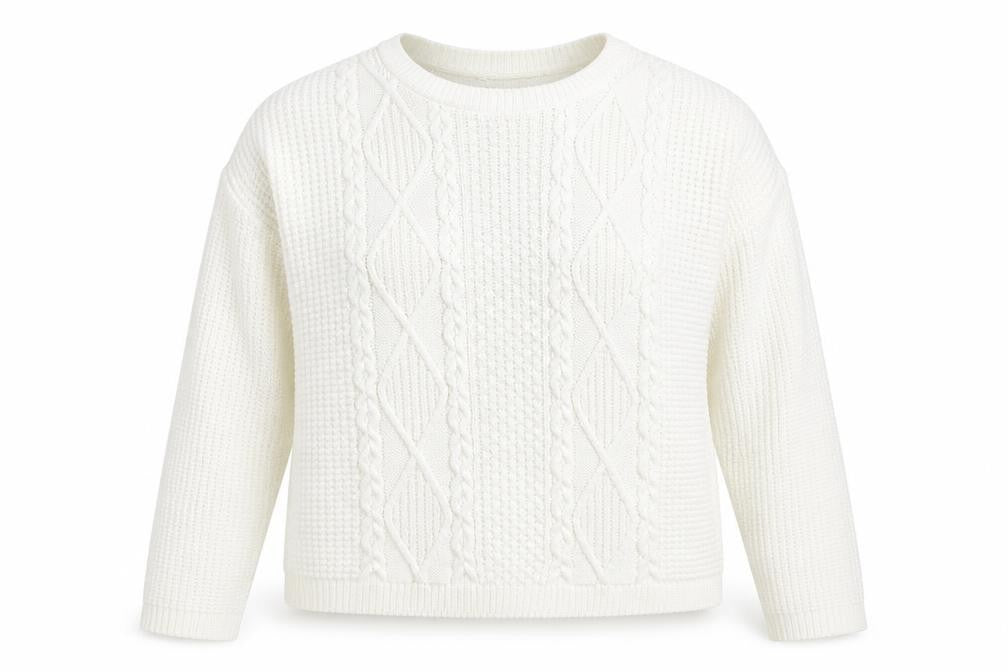 Select Womens White Scoop Neck Acrylic Pullover Jumper Size M