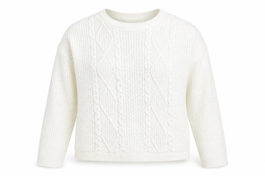 Select Womens White Scoop Neck Acrylic Pullover Jumper Size M