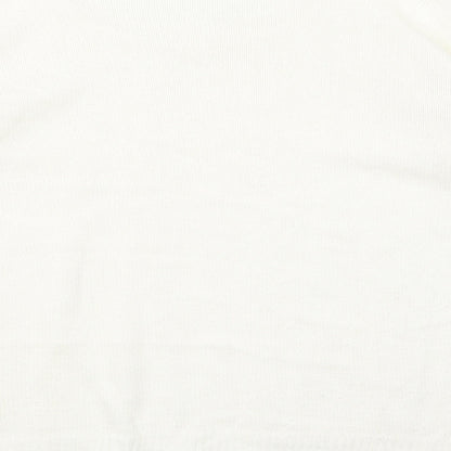 Select Womens White Scoop Neck Acrylic Pullover Jumper Size M