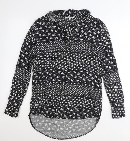 Sandwich Womens Black Geometric Viscose Basic Button-Up Size 6 V-Neck