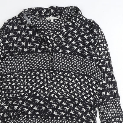 Sandwich Womens Black Geometric Viscose Basic Button-Up Size 6 V-Neck