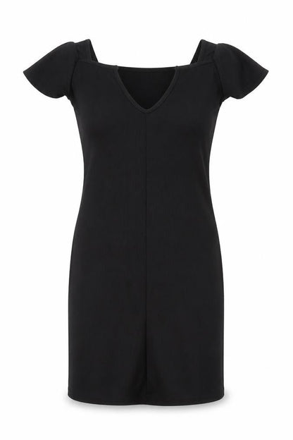 PRETTYLITTLETHING Womens Black Polyester A-Line Size 10 V-Neck Pullover
