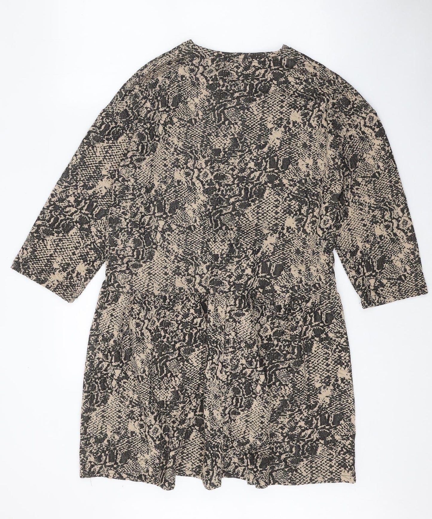 Zara Womens Multicoloured Geometric Polyester T-Shirt Dress Size M Round Neck Pullover