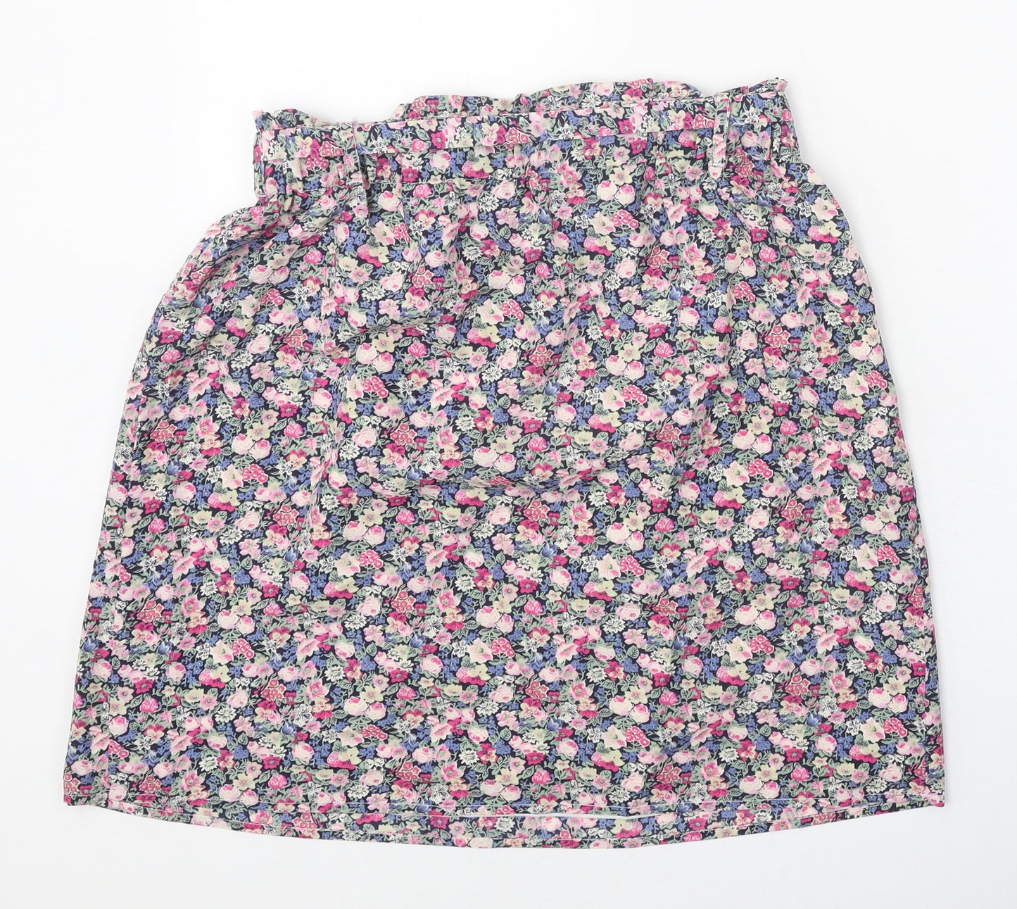 Oasis Womens Multicoloured Floral Polyester Skater Skirt Size 21 in Tie