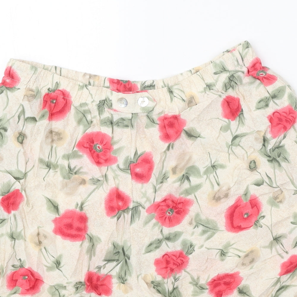 Jaclyn Smith Womens Multicoloured Floral Polyester Cut-Off Shorts Size L Regular Button