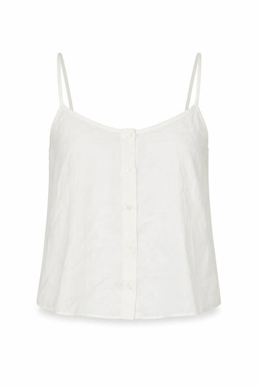 Topshop Womens White Polyester Cropped Tank Size 10 Round Neck