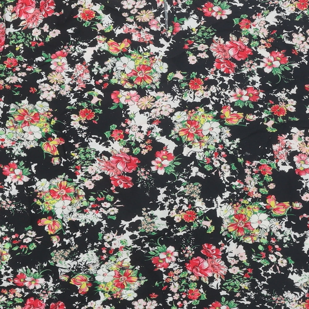 Therapy Womens Multicoloured Floral Polyester Basic T-Shirt Size 12 Round Neck