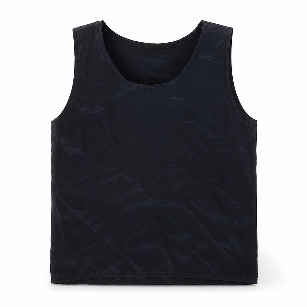 Preworn Womens Black Polyester Basic Tank Size 14 Round Neck