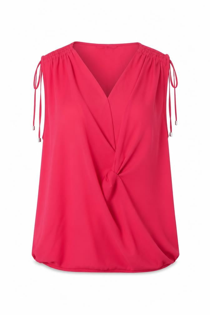 George Womens Pink Polyester Basic Blouse Size 14 V-Neck