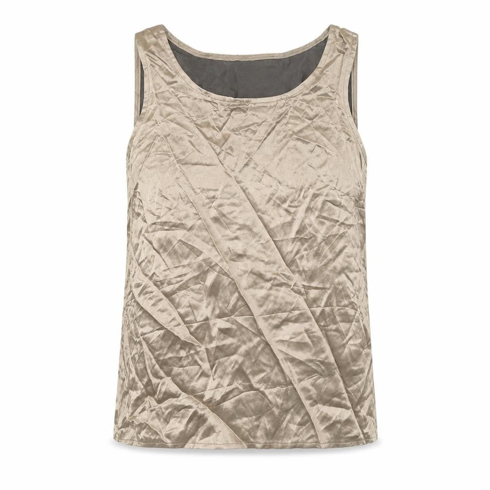 Proportion Petite Womens Gold Acetate Basic Tank Size 6 Round Neck