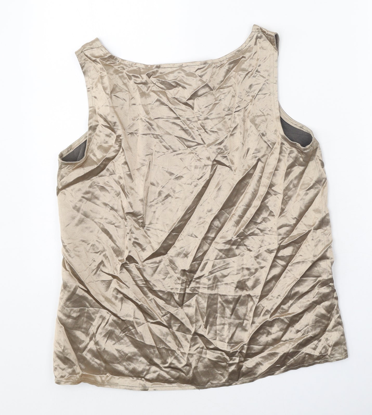 Proportion Petite Womens Gold Acetate Basic Tank Size 6 Round Neck