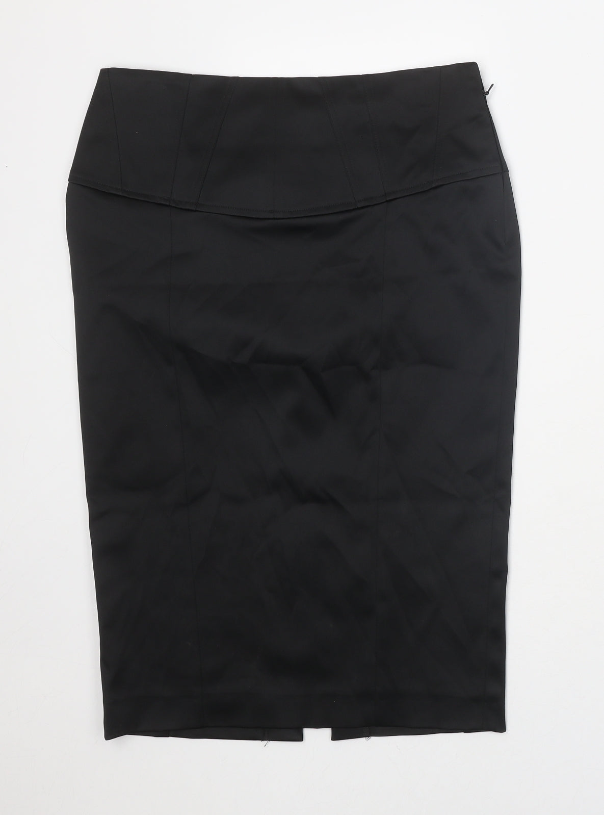 River Island Womens Black Polyester Straight & Pencil Skirt Size 8 Hook & Eye