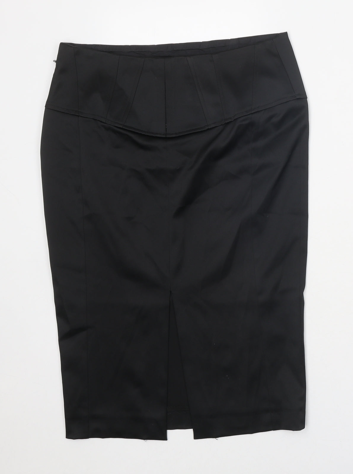 River Island Womens Black Polyester Straight & Pencil Skirt Size 8 Hook & Eye