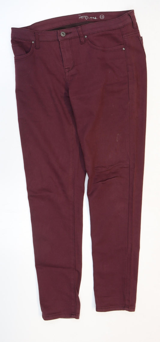 Lotties Lores Womens Purple Cotton Skinny Jeans Size 12 Regular Button