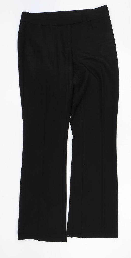 George Womens Black Polyester Dress Pants Trousers Size 10 Regular Zip