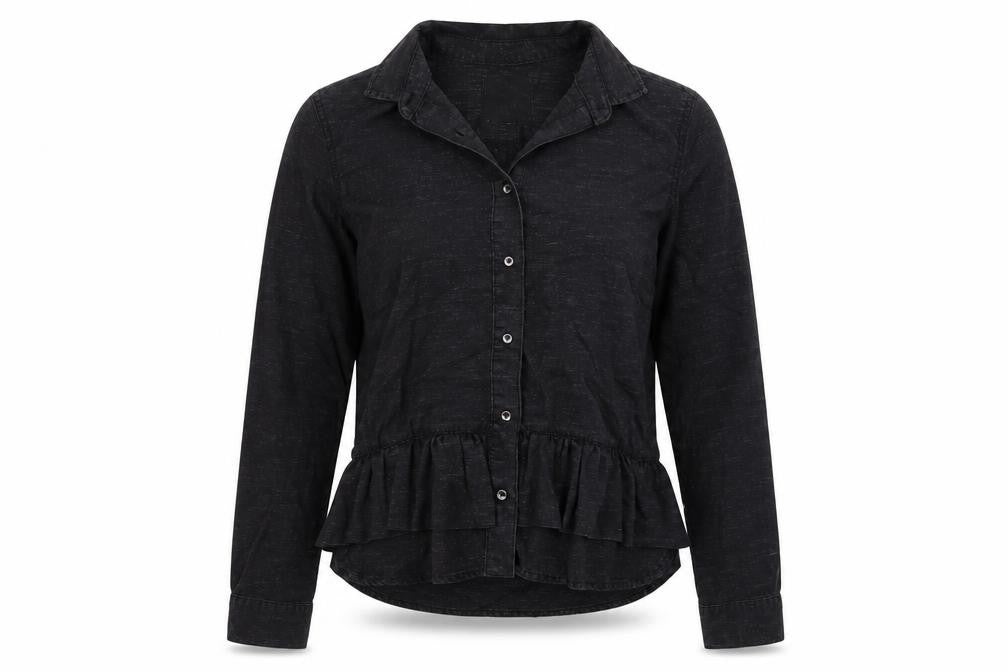 NEXT Womens Black Polyester Basic Button-Up Size 8 Collared