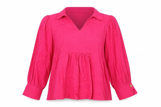 F&F Womens Pink Polyester Basic Blouse Size 8 V-Neck