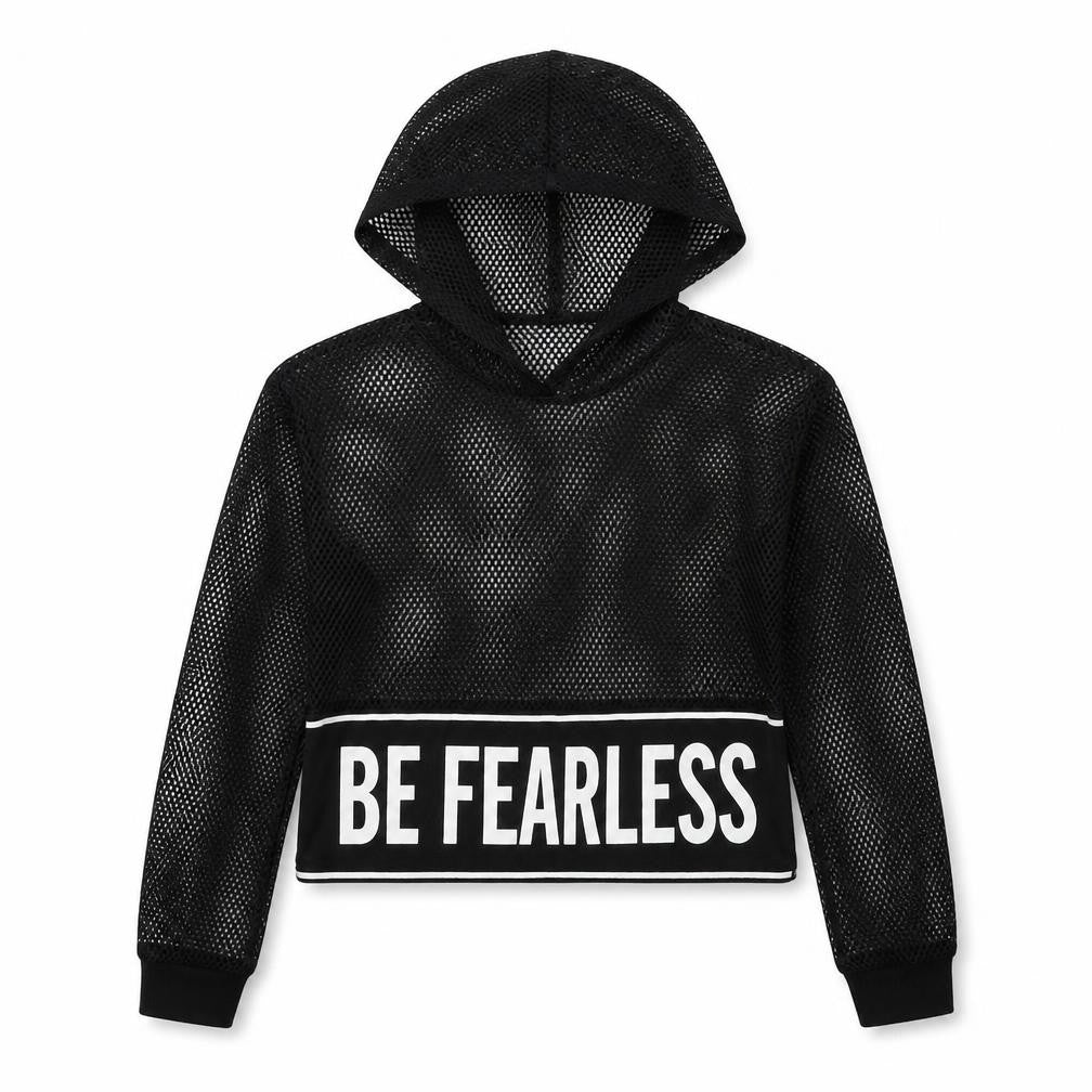 SheIn Girls Black Polyester Pullover Hoodie Size 9 Years Pullover - Be Fearless