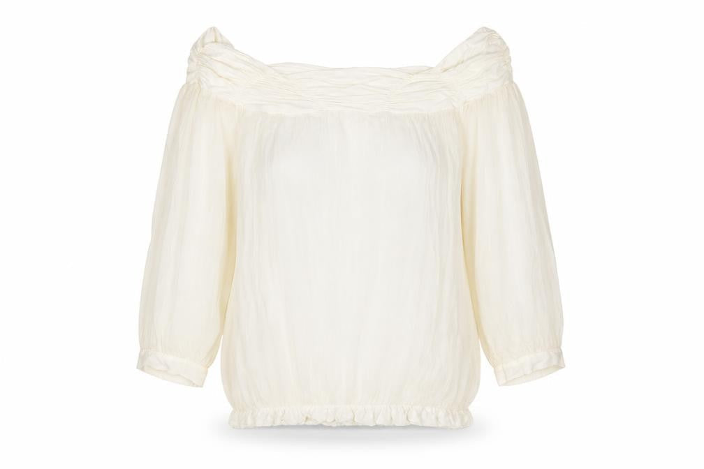 Phase Eight Womens White Viscose Basic Blouse Size S Off the Shoulder