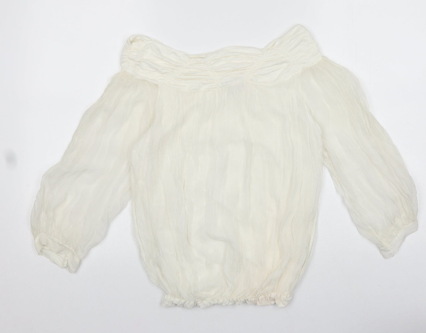 Phase Eight Womens White Viscose Basic Blouse Size S Off the Shoulder