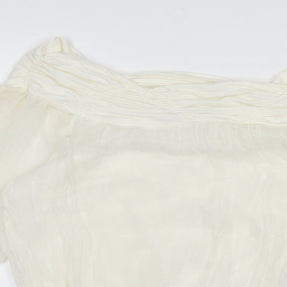 Phase Eight Womens White Viscose Basic Blouse Size S Off the Shoulder