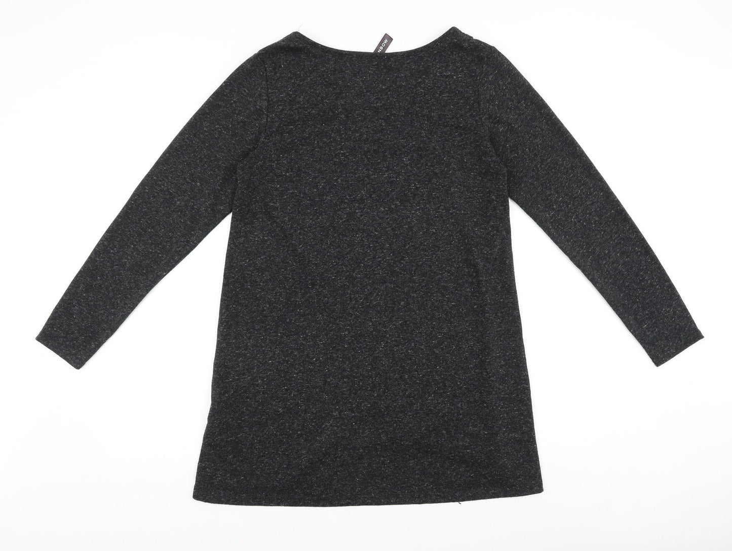 Rainbow Womens Grey Cotton Shift Size S Scoop Neck Pullover