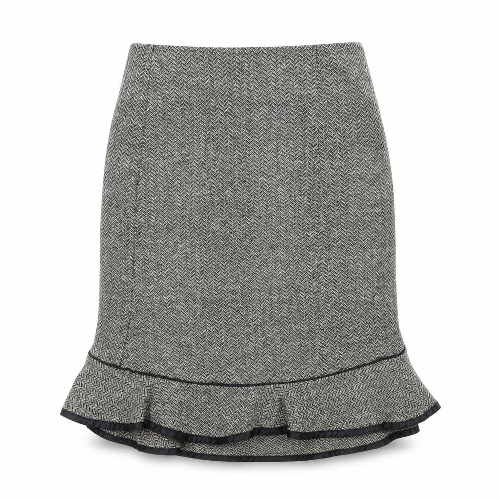 Gap Womens Gold Herringbone Polyester Trumpet Skirt Size S Zip