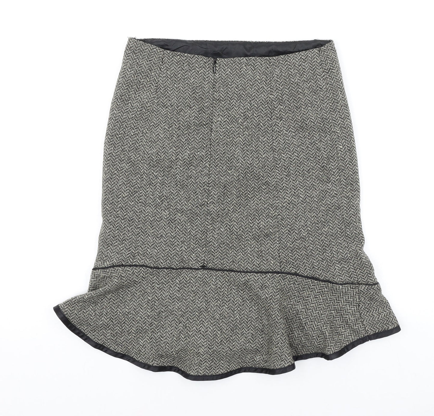 Gap Womens Gold Herringbone Polyester Trumpet Skirt Size S Zip