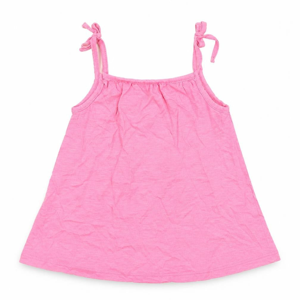 George Girls Pink 100% Cotton Basic Tank Size 3-4 Years Round Neck Pullover