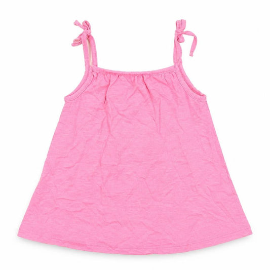 George Girls Pink 100% Cotton Basic Tank Size 3-4 Years Round Neck Pullover