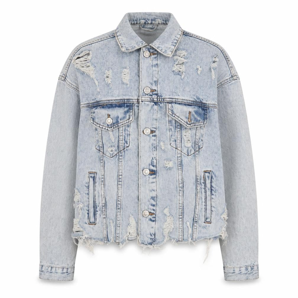 Denim & Co. Womens Blue Jacket Size 8 Button