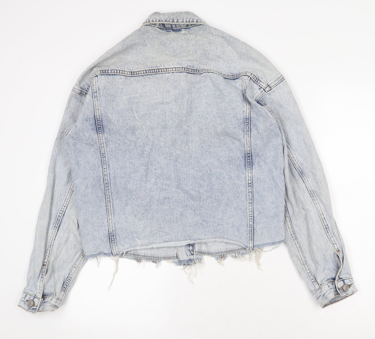 Denim & Co. Womens Blue Jacket Size 8 Button
