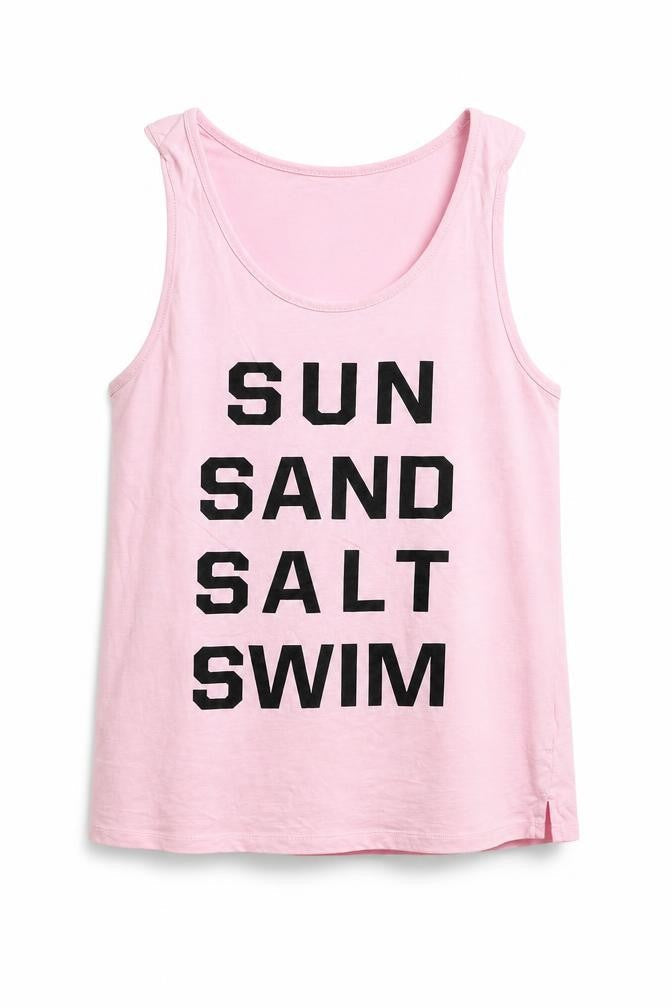H&M Womens Pink Cotton Basic Tank Size S Round Neck