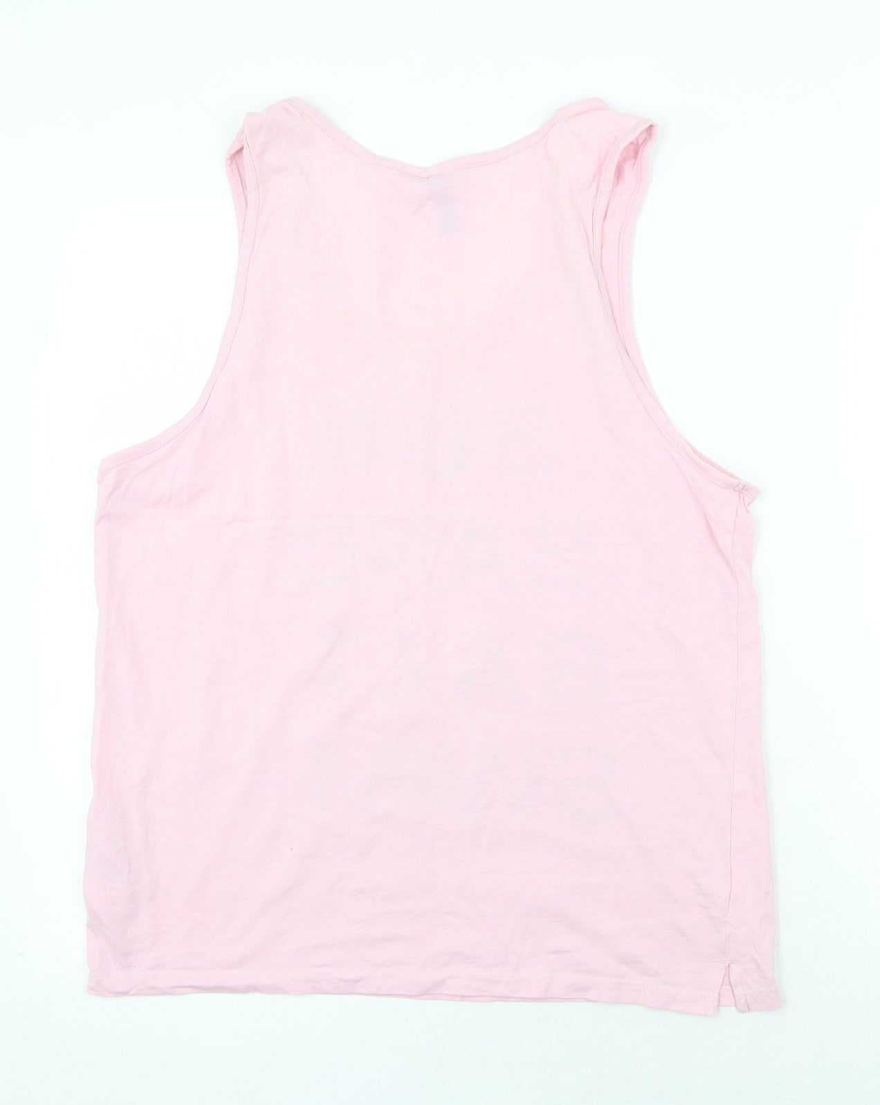 H&M Womens Pink Cotton Basic Tank Size S Round Neck