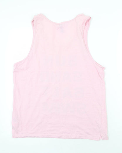 H&M Womens Pink Cotton Basic Tank Size S Round Neck