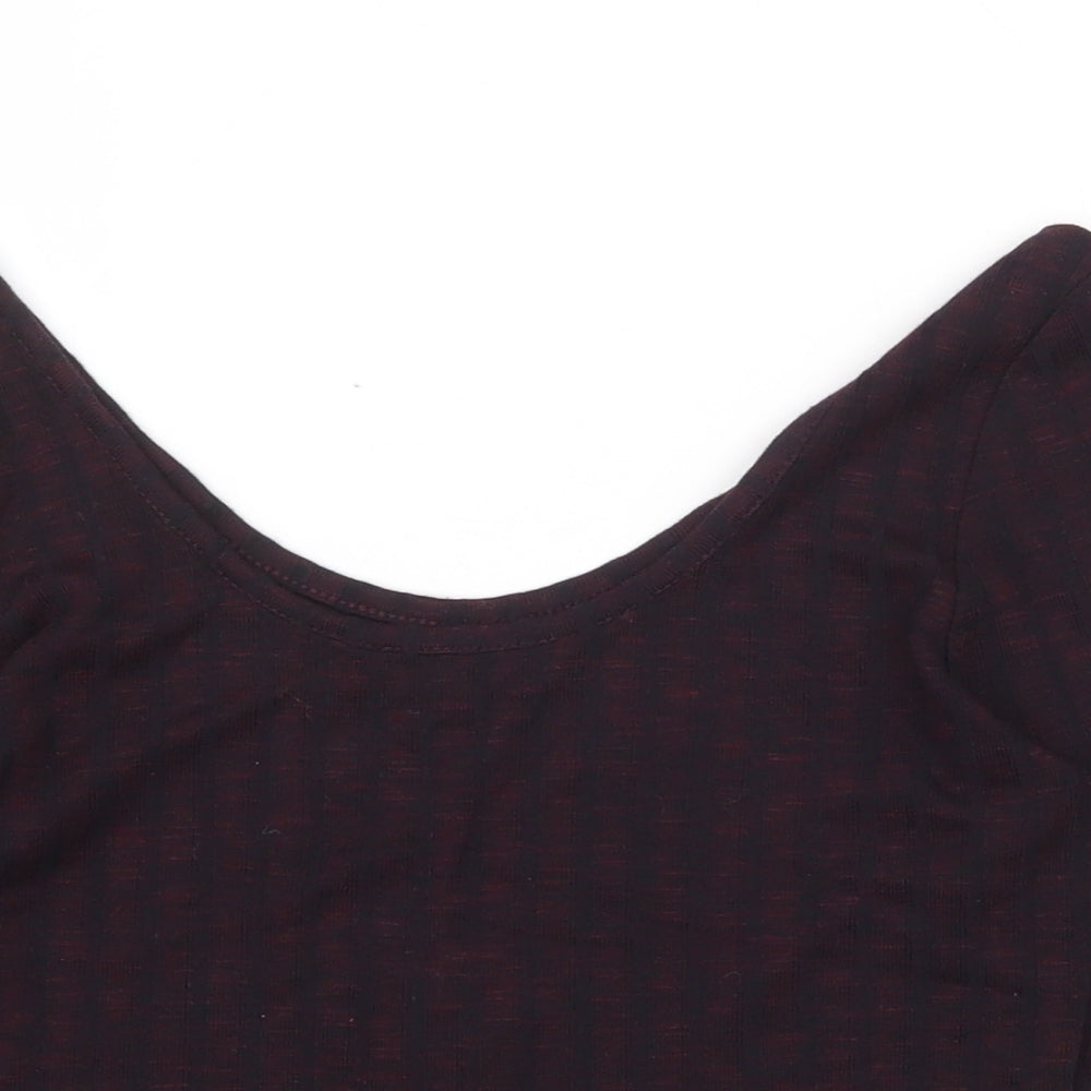 New Look Womens Red Polyester Basic Blouse Size 10 Off the Shoulder