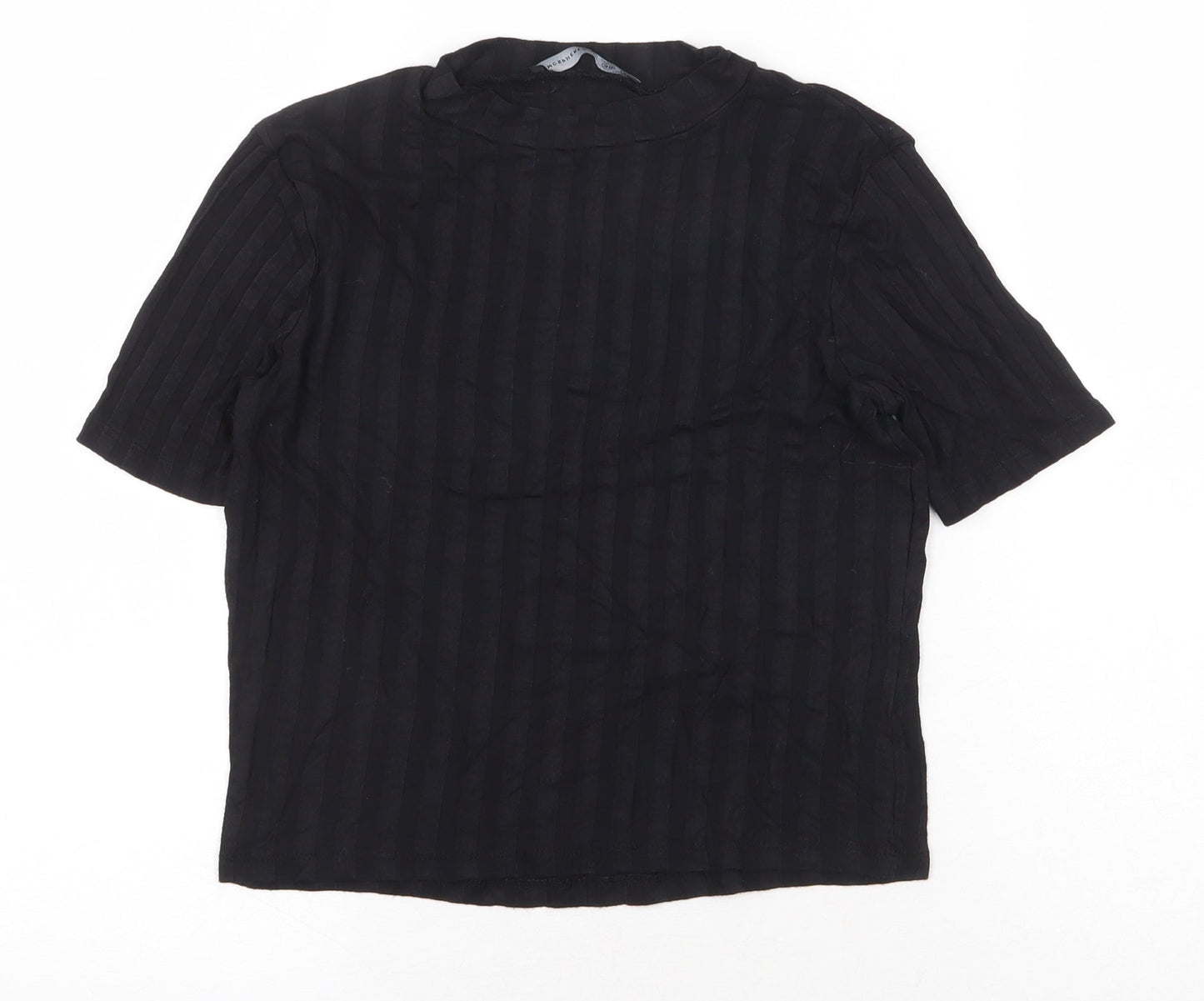 Atmosphere Womens Black Striped Cotton Basic T-Shirt Size 10 Round Neck
