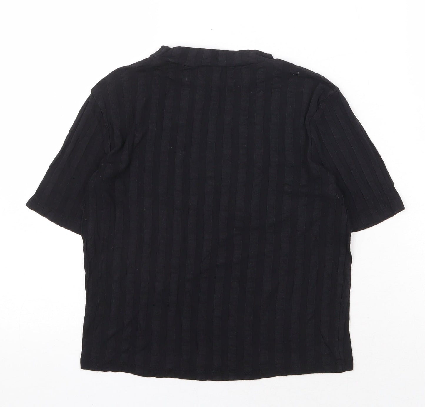 Atmosphere Womens Black Striped Cotton Basic T-Shirt Size 10 Round Neck