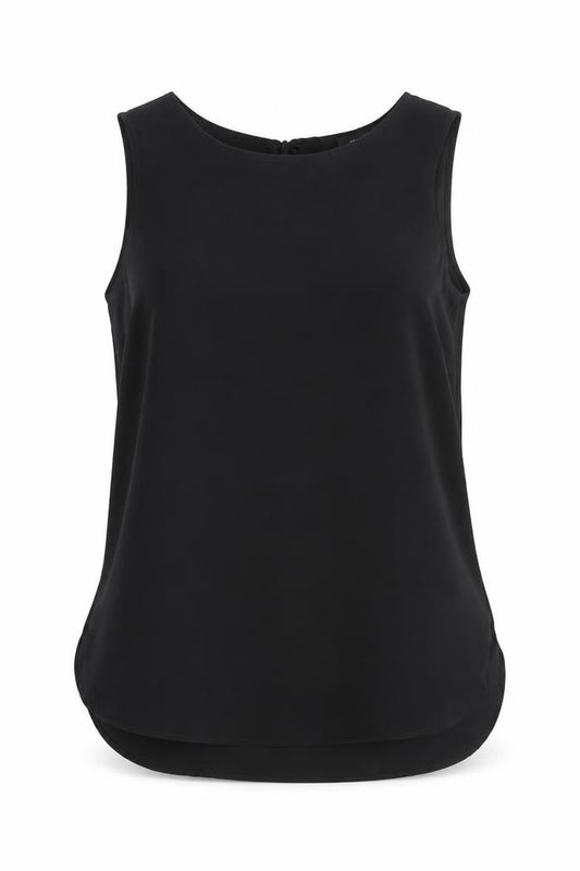 Papaya Womens Black Polyester Basic Tank Size 10 Boat Neck