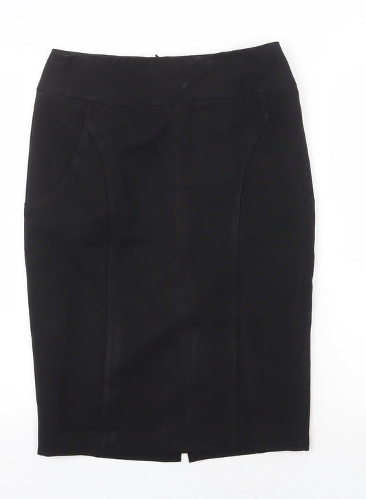 E-vie Womens Black Polyester Straight & Pencil Skirt Size 10 Zip