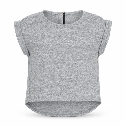 New Look Girls Grey Polyester Basic T-Shirt Size 10-11 Years Round Neck Zip