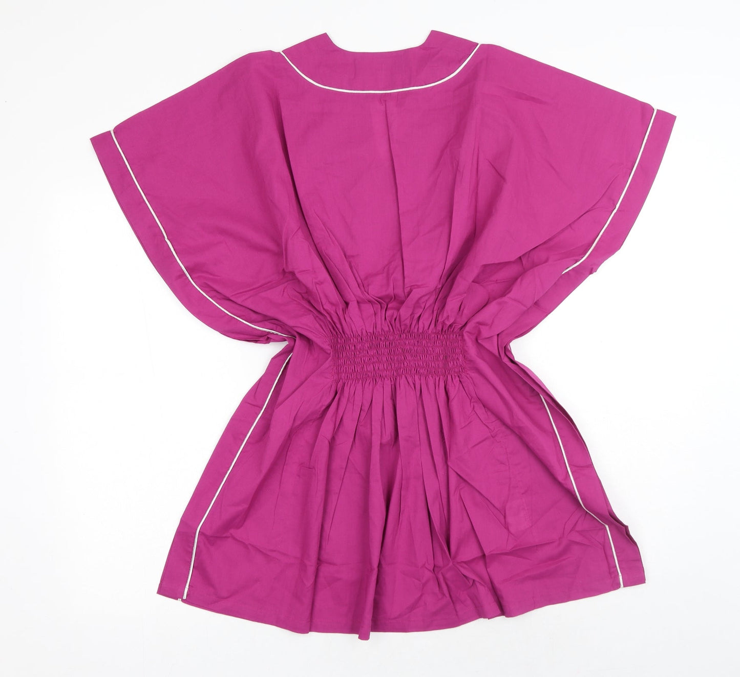 Spirit of Arabia Womens Pink Geometric Cotton Basic Blouse Size L V-Neck