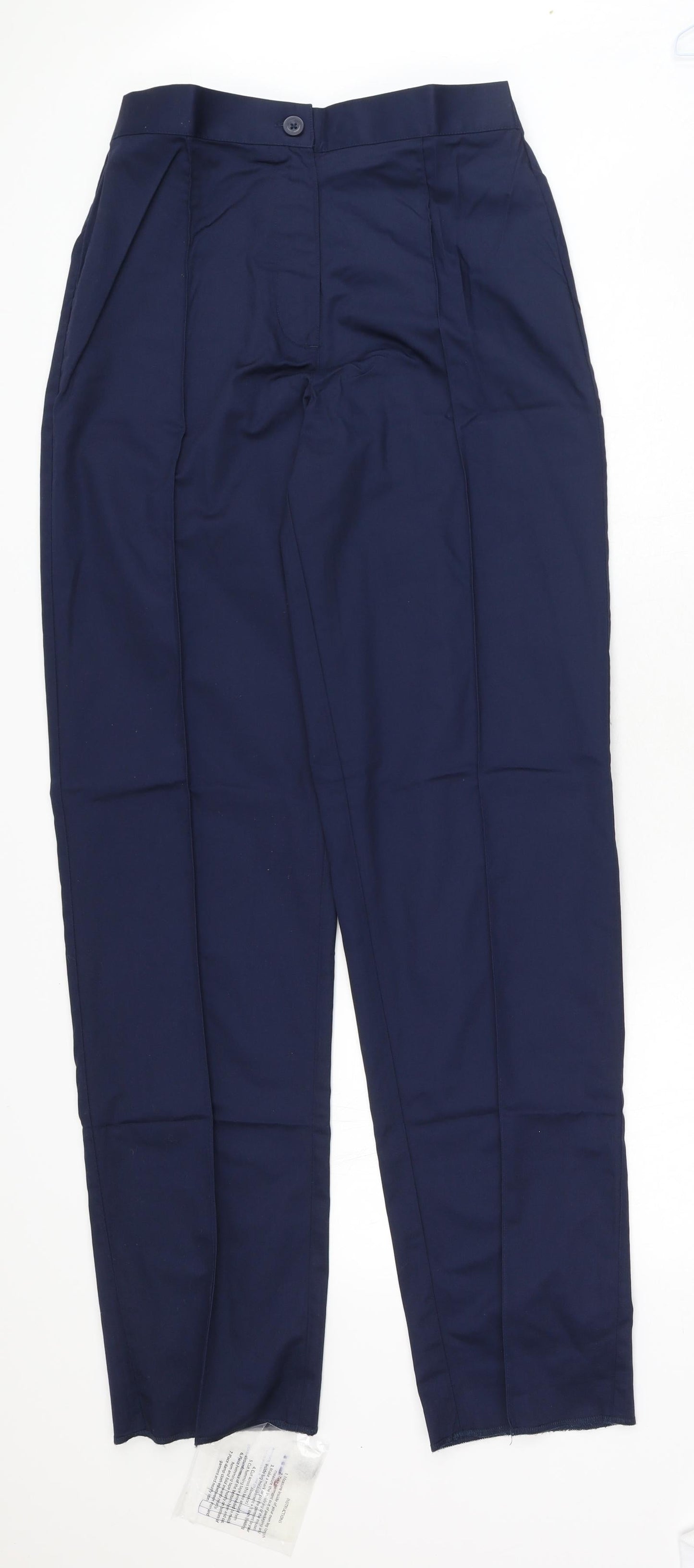 Tulip Womens Blue Cotton Trousers Size 30 in Regular Button