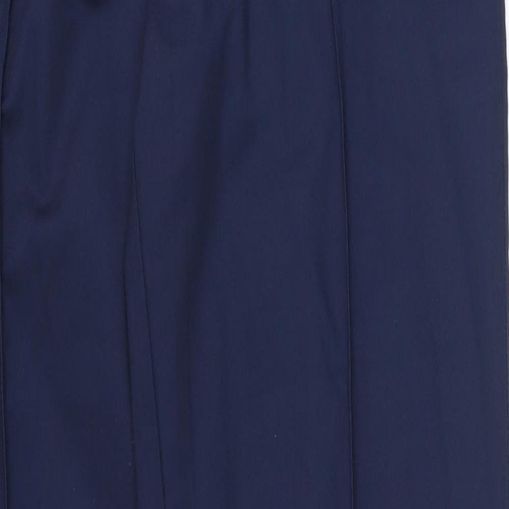 Tulip Womens Blue Cotton Trousers Size 30 in Regular Button