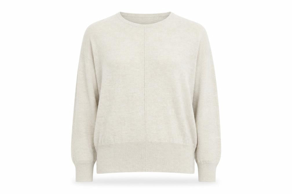 Peacocks Womens Beige Round Neck Acrylic Pullover Jumper Size S