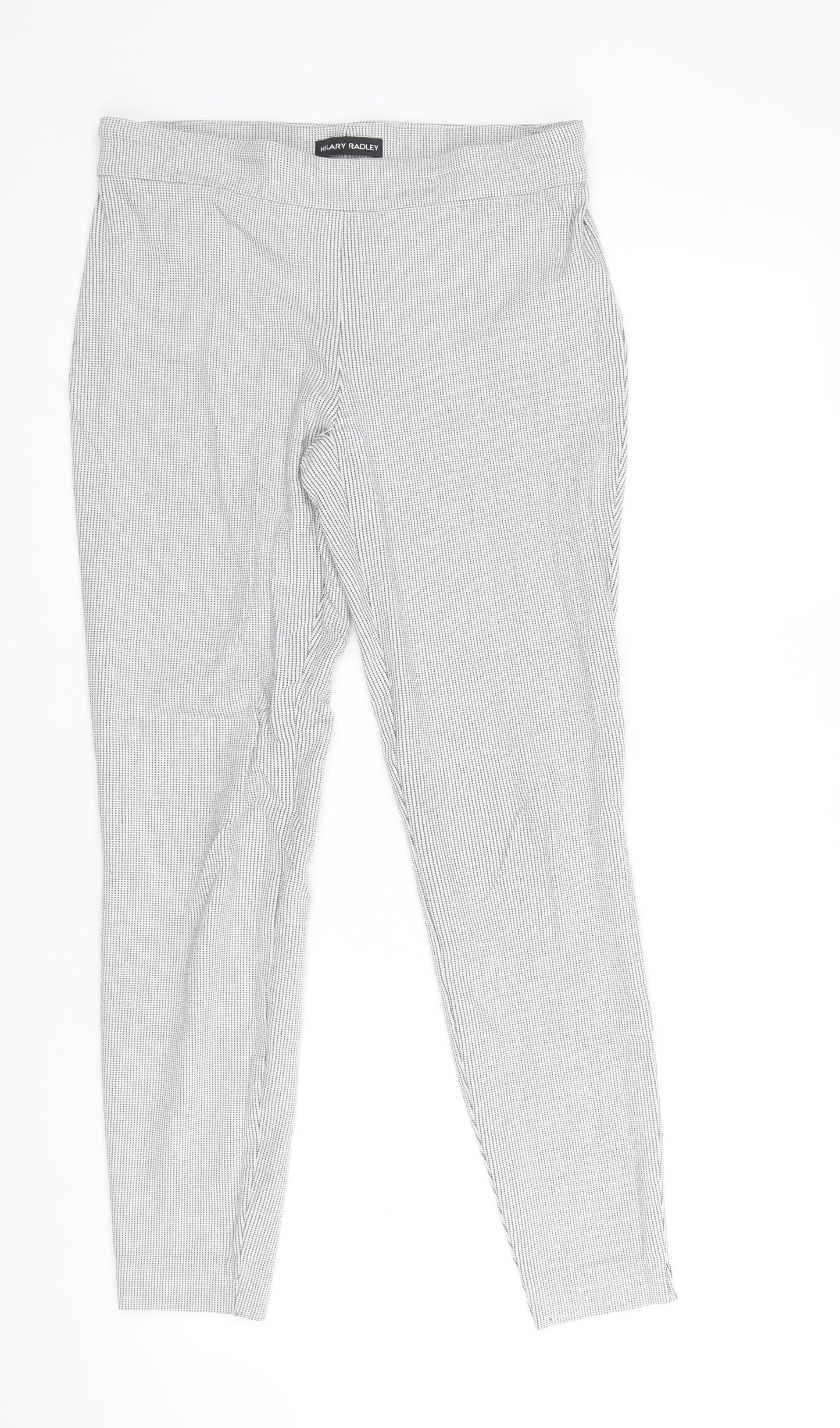 Hilary Radley Womens Black Geometric Viscose Trousers Size 10 Regular